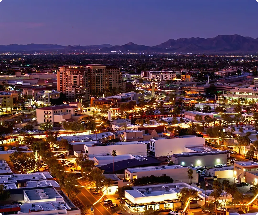 Tranquil park scene with green trees, a pond with ducks, and a wooden bridge.